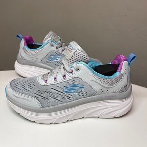 Skechers D'lux Walker Walking Shoes Sneaker - Gray Blue - Women's Size 6.5